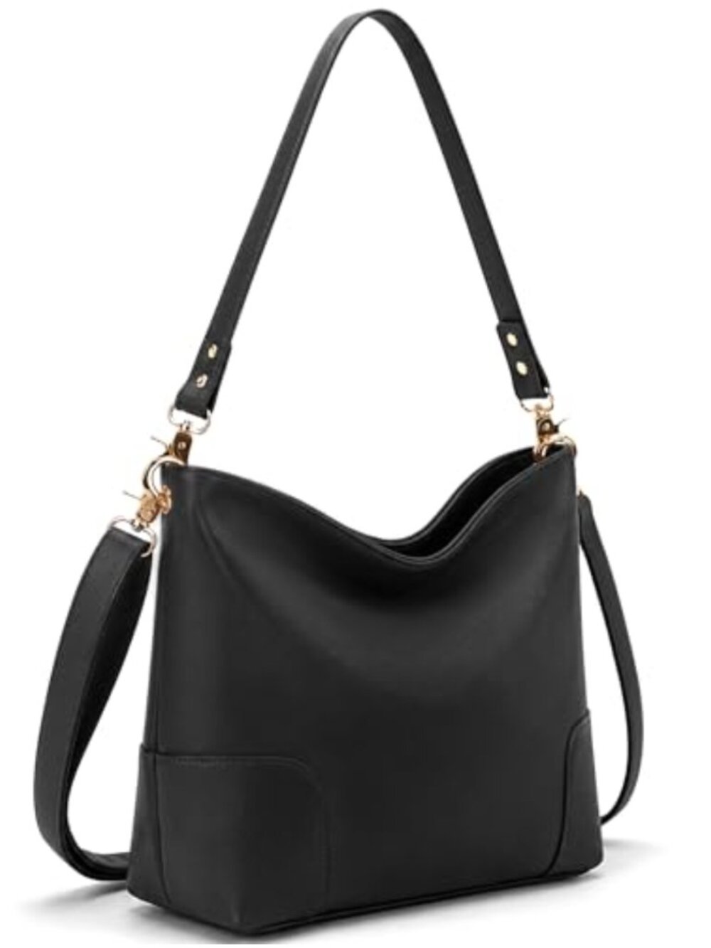 Large Vegan Leather Bucket Purse Hobo Shoulder Crossbody Bag